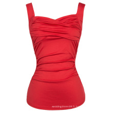 Belle Poque Sexy sans manches Sweetheart Classic Red Pinup Tank Tops BP000341-2
